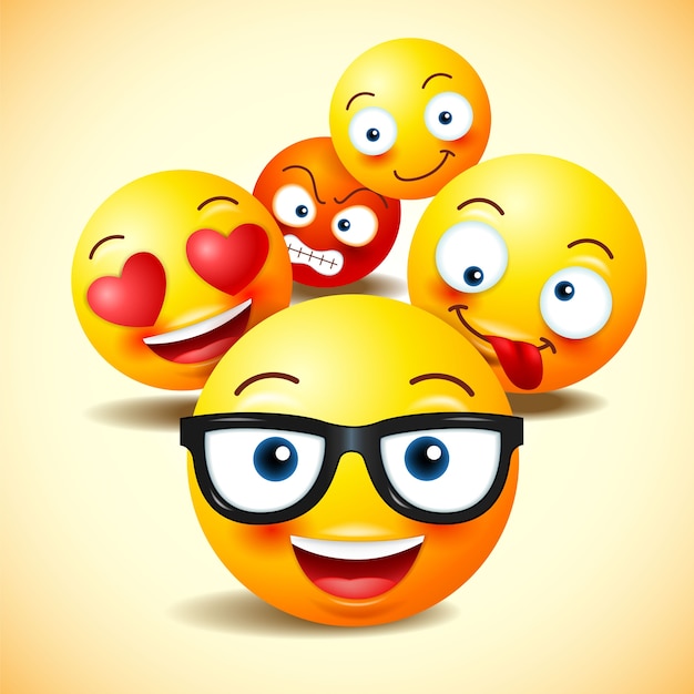 Set of vector emoticons