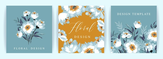 Set of vector floral design Template for card poster flyer cover home decor and other