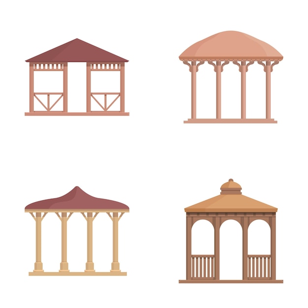 Set of vector gazebo designs