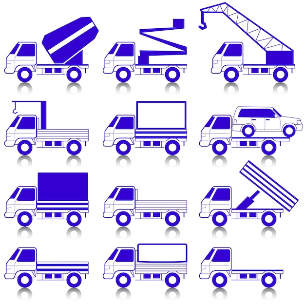 Set of vector icons transportation symbols