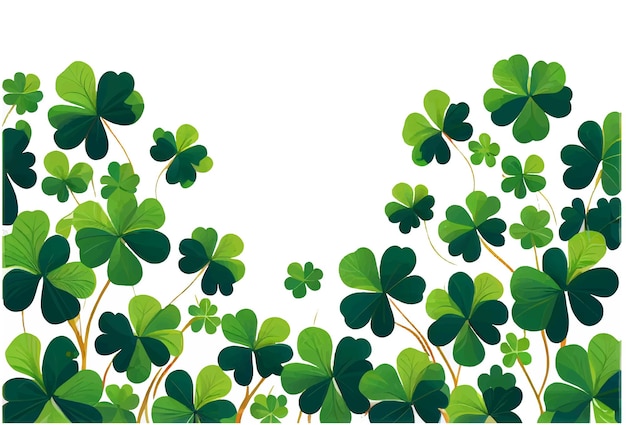 Set vector illustration of green clover leaf isolate background