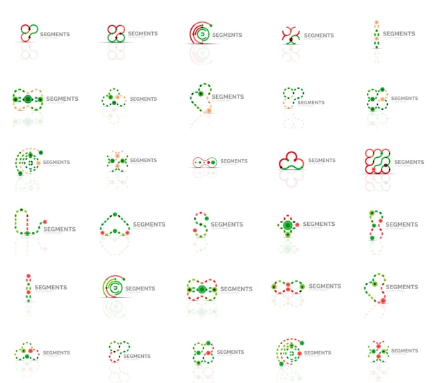 Set of vector linear logotypes geometric abstract symbols elegant icons