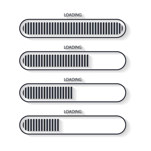 Set of vector loading icons loading bar progress icon Download progress Collection Loading status