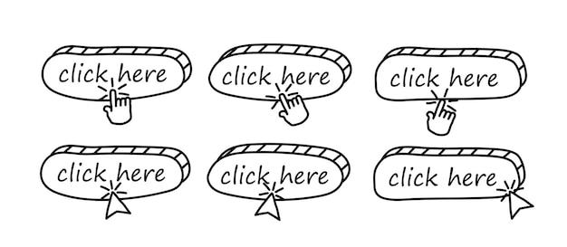 Vector set of vector modern web buttons in modern color