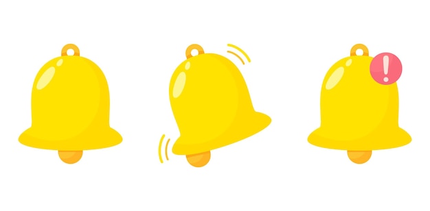 Set of vector notification bell icon cartoon art illustration