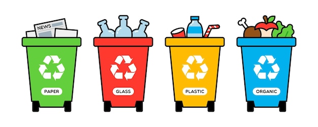 Set of Vector Recycle Bins