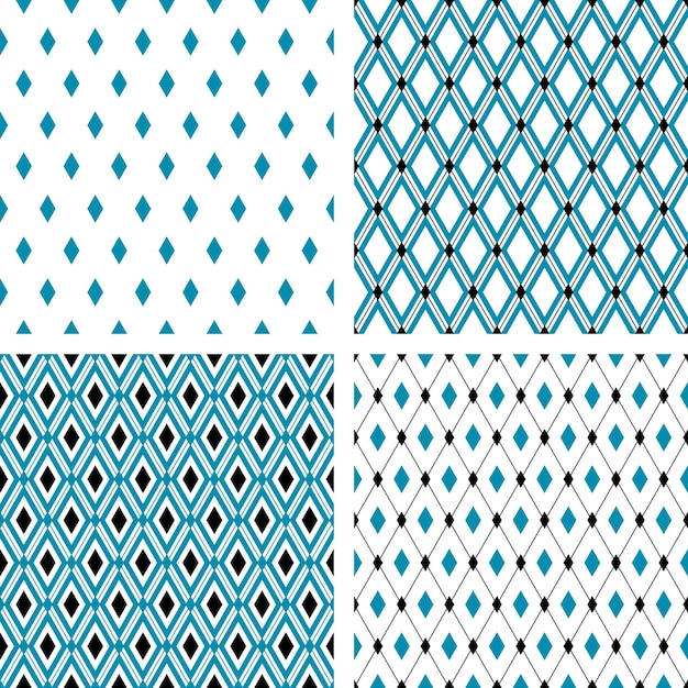 Vector set of vector seamless male patterns with rhombuses wrapping paper wallpaper fashion print design