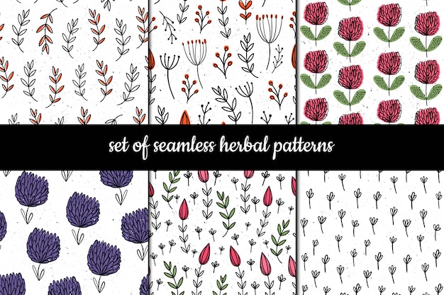 Set of vector seamless patterns