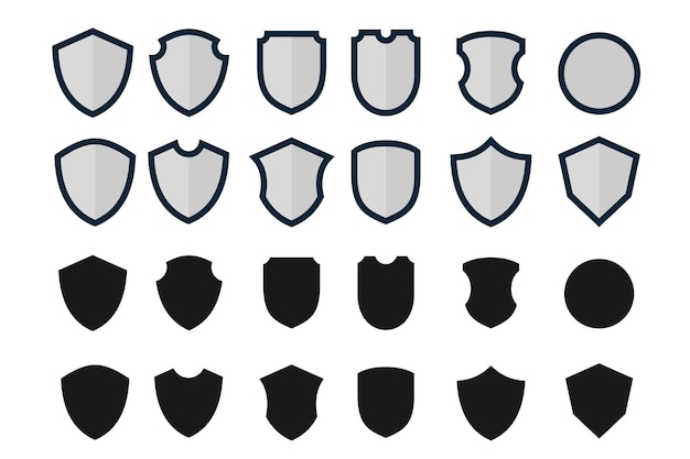 Set of vector shields minimalist