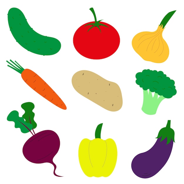 Set of vector vegetables