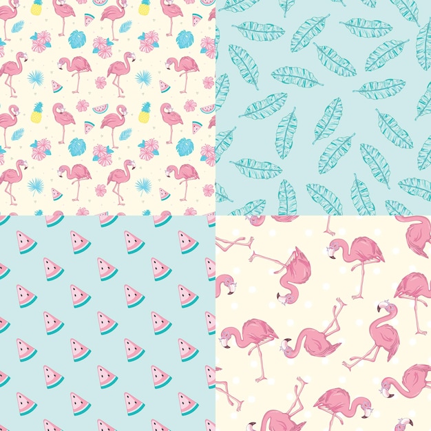 Set of vector wallpapers set of seamless patterns