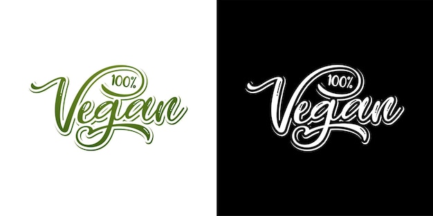 Set of vegan lettering vctor