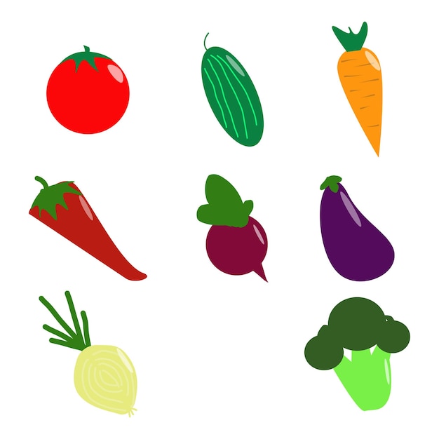 Set of vegetables elements