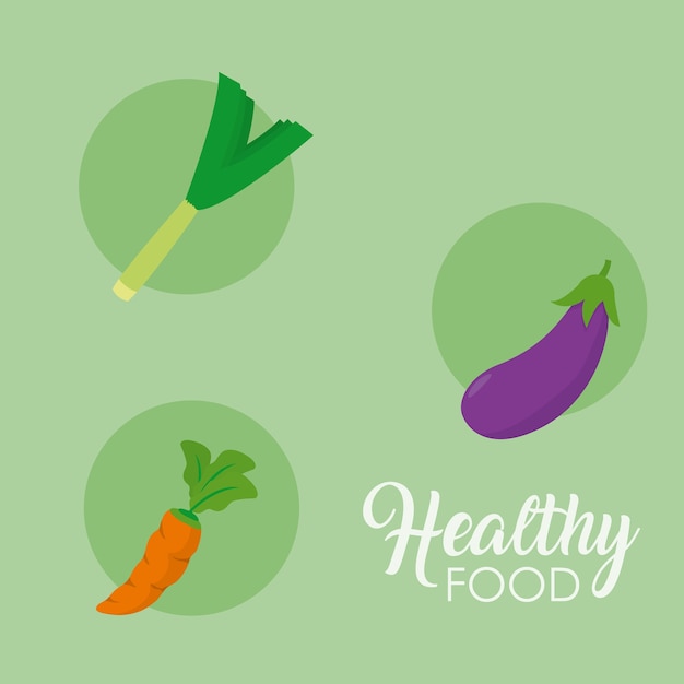 Set of vegetables round icons