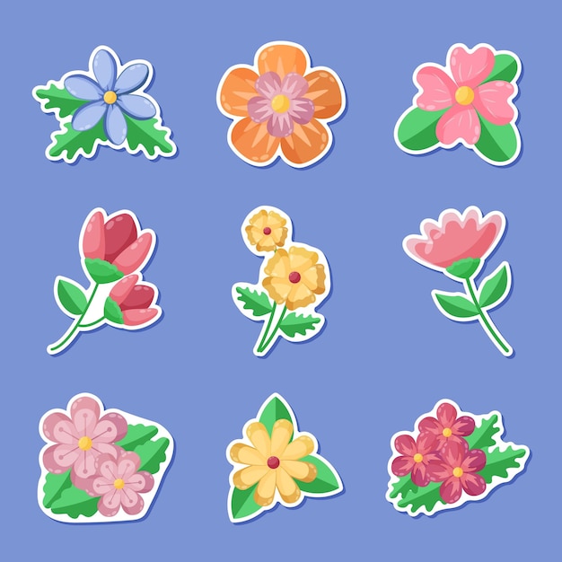 Set of Vibrant Flower sticker