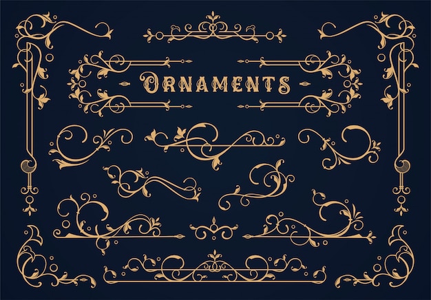 Set of Vintage border element