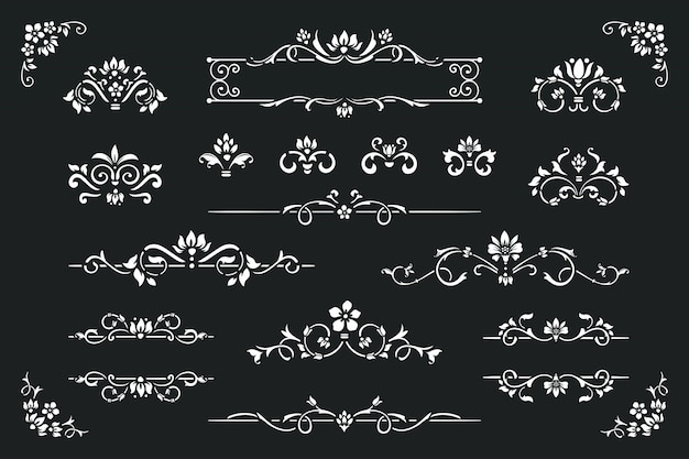 Set of Vintage border element