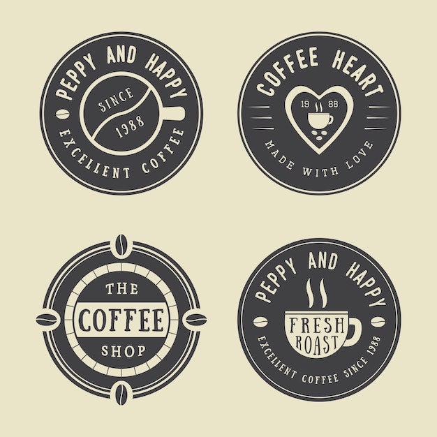 Set of vintage coffee logos, labels and emblems