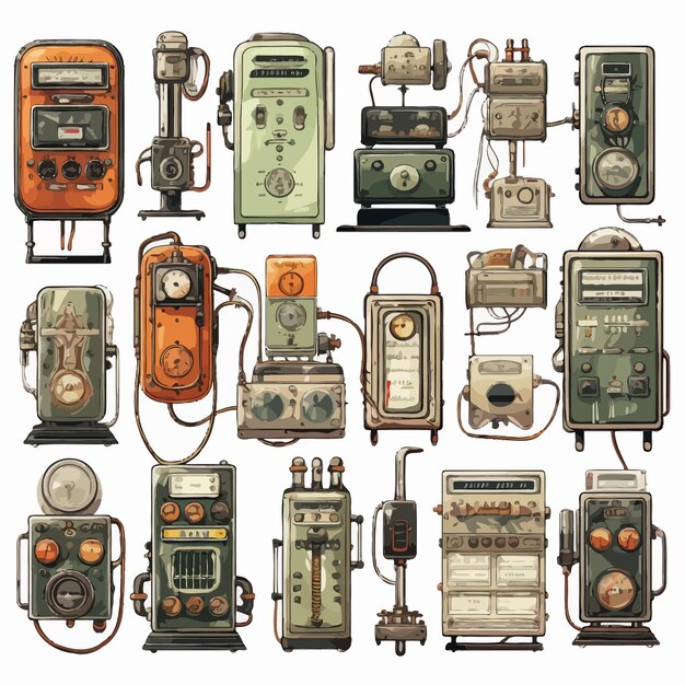 Vector set of vintage electrical machine