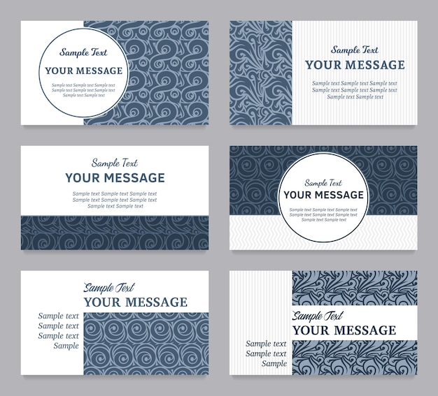 Set of vintage invitations business cards or announcements