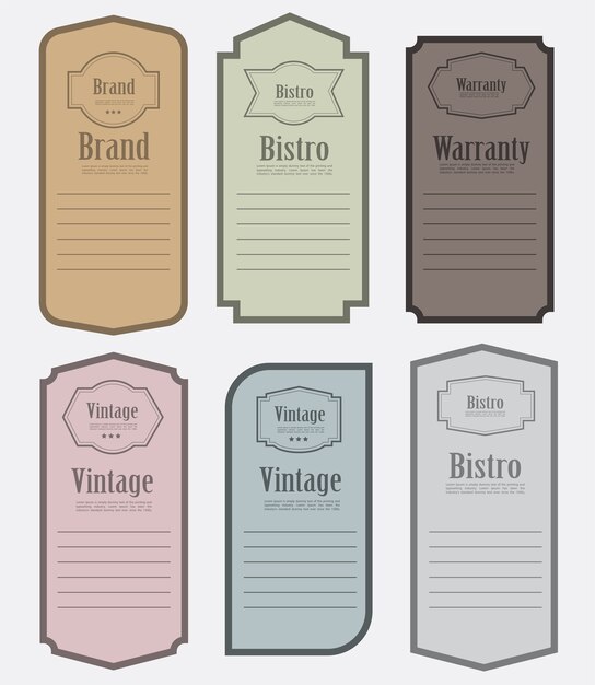 Vector set of vintage label 