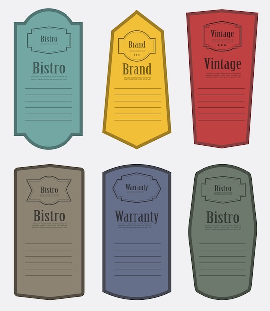 Vector set of vintage label 