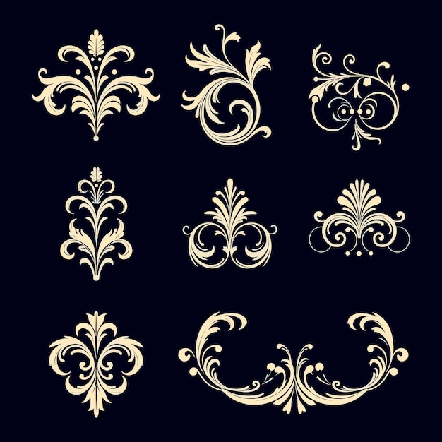 Set of vintage ribbon design vector elements