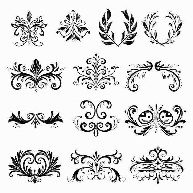 Set of vintage ribbon design vector elements