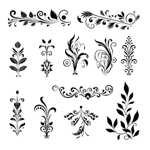 Set of vintage ribbon design vector elements