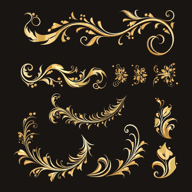 Set of vintage ribbon design vector elements