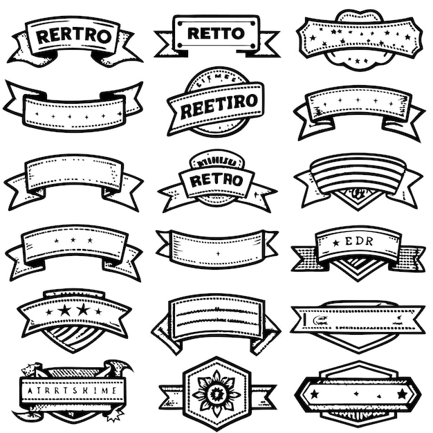 Vector set of vintage ribbons vector