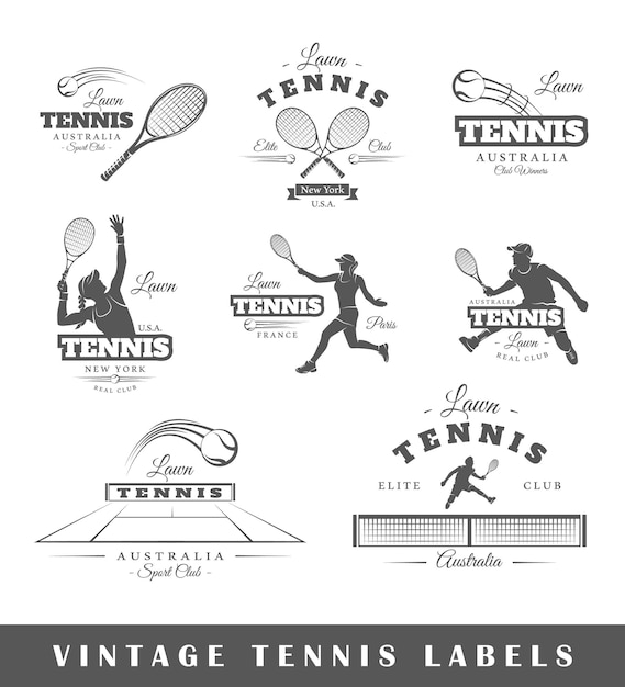 Set of vintage tennis logo