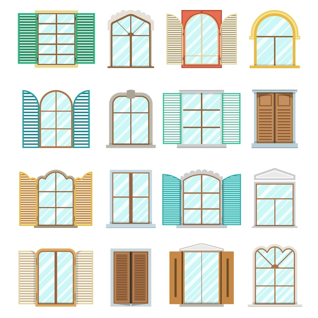 Set of vintage windows