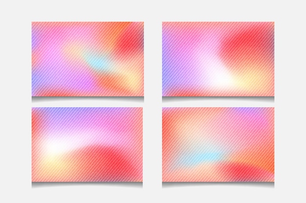 Set of warm abstract gradient background