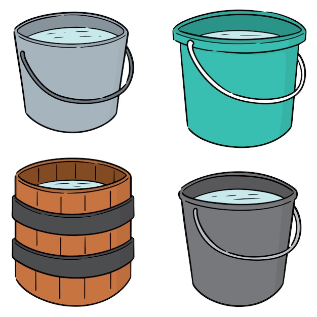 set of water buckets