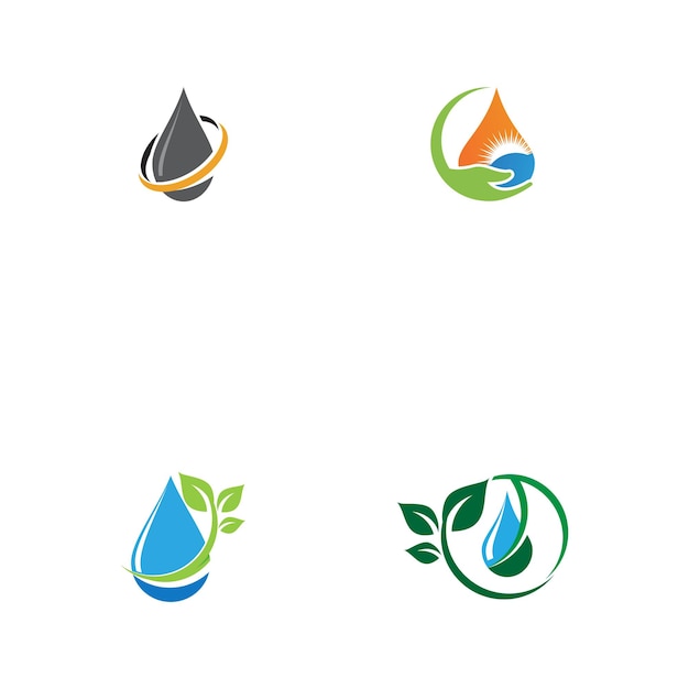 Set Water drop Logo Template vector illustration design