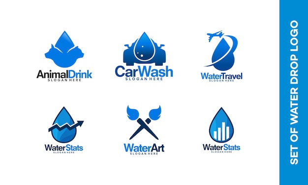 Set of Water Drop logos