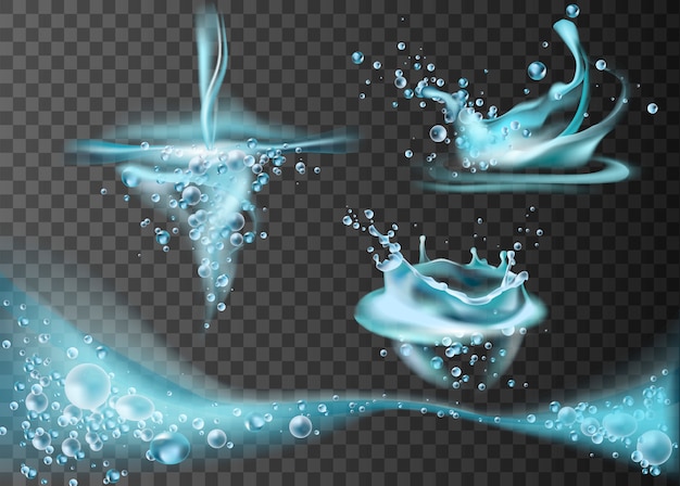 Set of water splashes.