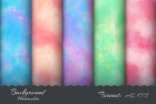 Set Watercolor Background Paint Illustration