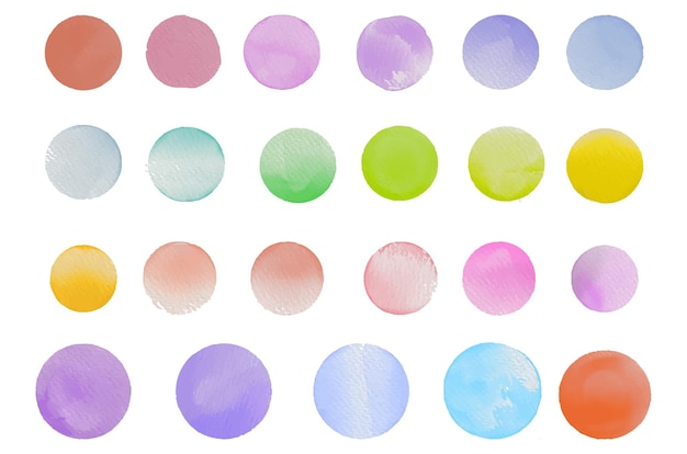 set of watercolor circle shape