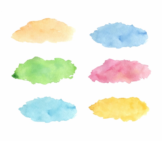 Set of watercolor colorful spots; hand drawn Illustration