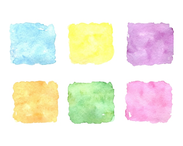 Set of watercolor colorful spots