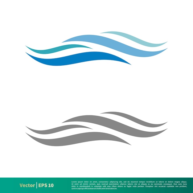 Set wave water or smoke fire flame icon vector logo template Illustration Design EPS 10