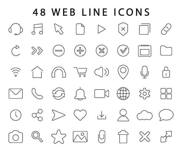 Set of web line icons Modern vector icons