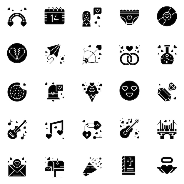 Set of wedding icons web icons bundle vector illustration