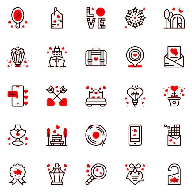 Set of wedding icons web icons bundle vector illustration