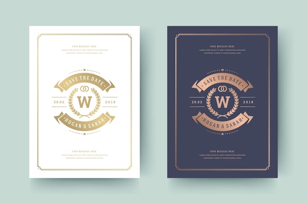 set of Wedding invitation save the date