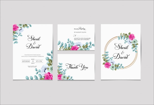 set wedding invitation templete