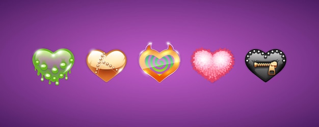 Set of Weird Hearts Icons