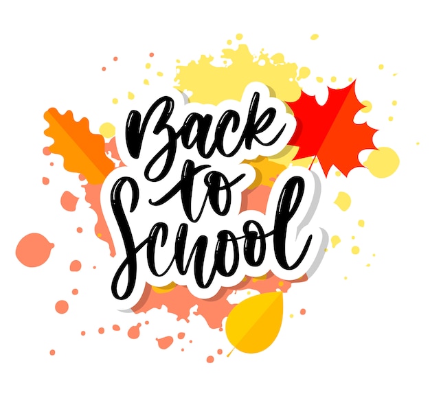 Set of Welcome back to school labels. School Background. Back to school sale tag. illustration. Hand drawn lettering badges.